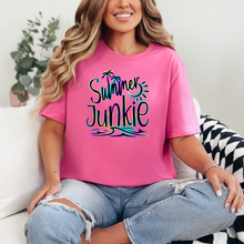 Load image into Gallery viewer, Wholesale Summer Junkie Graphic Tee - Heather Dark Grey Tee
