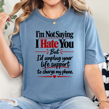 Load image into Gallery viewer, Wholesale Not Saying I Hate You Graphic Tee - Steel Blue
