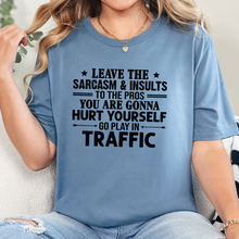 Load image into Gallery viewer, Wholesale Leave the Sarcasm Graphic Tee - Steel Blue
