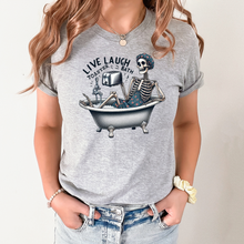 Load image into Gallery viewer, Wholesale Live Laugh Toaster Bath Graphic Tee - Grey Tee
