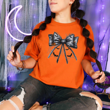 Load image into Gallery viewer, Wholesale Bat Coquette Bow Graphic Tee - White Tee
