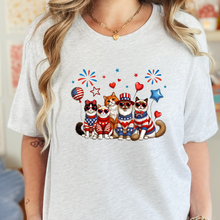 Load image into Gallery viewer, Wholesale Cats Patriotic Graphic Tee - Ash Tee

