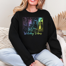 Load image into Gallery viewer, Wholesale Witchy Cat Vibes Graphic Tee or Sweatshirt - Black Sweatshirt
