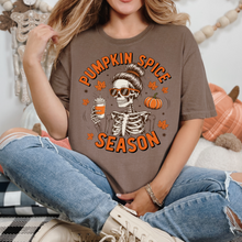 Load image into Gallery viewer, Wholesale Pumpkin Spice Skeleton Graphic Tee - CC Espresso Tee
