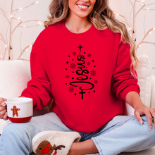 Load image into Gallery viewer, Wholesale Jesus Christmas Tree Sweatshirt - Red Sweatshirt
