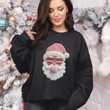 Load image into Gallery viewer, Wholesale Pink Yarn Santa Sweatshirt - Black Sweatshirt
