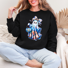 Load image into Gallery viewer, Wholesale Ghost Patchwork Sweatshirt - Black Sweatshirt
