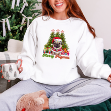 Load image into Gallery viewer, Wholesale Merry Pugmas Sweatshirt - White Sweatshirt
