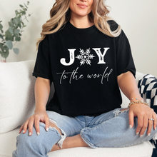 Load image into Gallery viewer, Wholesale Joy to the World Snowflake Graphic Tee - Black Tee
