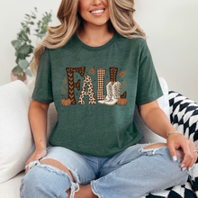 Load image into Gallery viewer, Wholesale Cowboy Fall Graphic Tee - Heather Forest Tee
