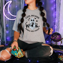 Load image into Gallery viewer, Wholesale Cats People are creepy - Olive Tee
