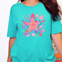 Load image into Gallery viewer, Wholesale Preppy Starfish Graphic Tee - Heather Sea Green Tee
