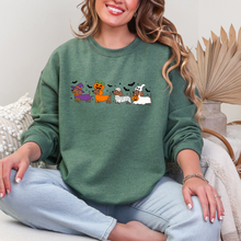 Load image into Gallery viewer, Wholesale Halloween Dachshund Sweatshirt - Heather Dark Green Sweatshirt
