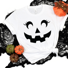 Load image into Gallery viewer, Wholesale Pumpkin Face Graphic Tee - White Tee
