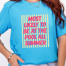 Load image into Gallery viewer, Wholesale Pool All Summer Graphic Tee - Heather Aqua Tee
