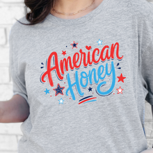 Load image into Gallery viewer, Wholesale Patriotic American Honey Graphic Tee - Grey Tee
