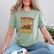 Load image into Gallery viewer, Wholesale Gravy on Me Turkey Graphic Tee - Sage Tee
