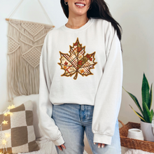 Load image into Gallery viewer, Wholesale Maple Leaf Patchwork Sweatshirt - White Sweatshirt
