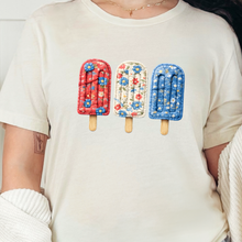 Load image into Gallery viewer, Wholesale 4th of July Popsicle Graphic Tee - Natural Tee
