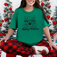 Load image into Gallery viewer, Wholesale Merry Christmas Reindeer Graphic Tee - Kelly Tee
