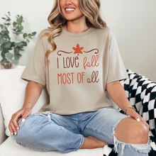 Load image into Gallery viewer, Wholesale I Love Fall Most of All Graphic Tee or Sweatshirt - Tan Tee

