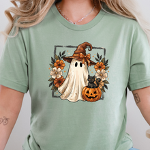 Load image into Gallery viewer, Wholesale Halloween Witch Ghost Graphic Tee - Sage
