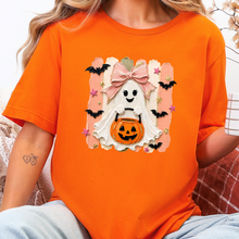 Load image into Gallery viewer, Wholesale Brushstroke Halloween Ghost Graphic Tee - Orange
