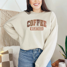 Load image into Gallery viewer, Wholesale Coffee Weather Graphic Tee - Sand Sweatshirt
