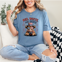 Load image into Gallery viewer, Wholesale Red White &amp; Moo Graphic Tee - White Tee
