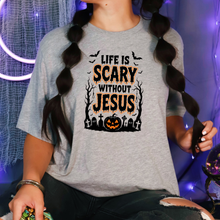 Load image into Gallery viewer, Wholesale Life Is Scary without Jesus Graphic Tee - Grey
