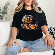 Load image into Gallery viewer, Wholesale Lit Up Pumpkins Graphic Tee - Black Tee
