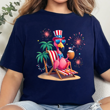 Load image into Gallery viewer, Wholesale Beach Flamingo Graphic Tee - Navy Tee
