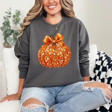 Load image into Gallery viewer, Wholesale Disco Glitter Pumpkin Sweatshirt - Charcoal Sweatshirt
