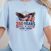 Load image into Gallery viewer, Wholesale Bald Eagle 250 Years Graphic Tee - Baby Blue Tee
