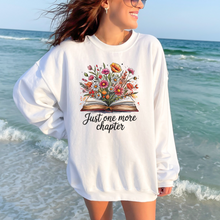 Load image into Gallery viewer, Wholesale Just One More Chapter Flowers Sweatshirt - White Sweatshirt
