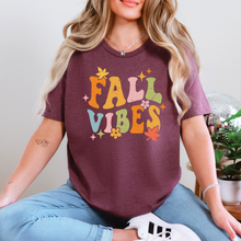 Load image into Gallery viewer, Wholesale Groovy Fall Vibes Graphic Tee - Heather Maroon Tee
