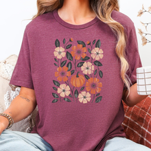 Load image into Gallery viewer, Wholesale Boho Floral Fall Graphic Tee - Heather Maroon
