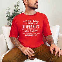 Load image into Gallery viewer, Wholesale Custom Christmas Arm Candy Graphic Tee - Red Tee
