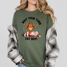 Load image into Gallery viewer, Wholesale Wait Your Turn Fat Boy Graphic Tee - Military Green Tee
