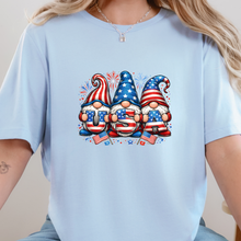 Load image into Gallery viewer, Wholesale Patriotic Gnomes Graphic Tee - Baby Blue Tee
