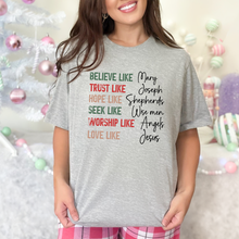 Load image into Gallery viewer, Wholesale Believe Like Mary Graphic Tee - Grey Tee
