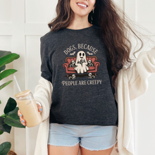 Load image into Gallery viewer, Wholesale Dogs, Because People are Creepy Graphic Tee or Sweatshirt - Dark Grey Heather Tee
