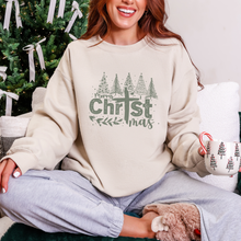 Load image into Gallery viewer, Wholesale Distressed Merry Christmas Sweatshirt - Sand Sweatshirt
