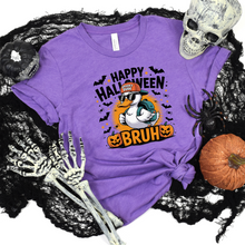 Load image into Gallery viewer, Wholesale Halloween Bruh Graphic Tee - Heather Team Purple Tee
