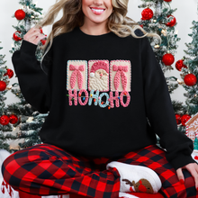 Load image into Gallery viewer, Wholesale Yarn Santa Ho Ho Ho Sweatshirt - Black Sweatshirt
