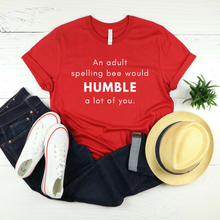 Load image into Gallery viewer, Wholesale Adult Spelling Bee Graphic Tee - Red Tee
