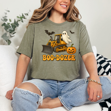 Load image into Gallery viewer, Wholesale Boo Dozer Graphic Tee - Heather Olive Tee
