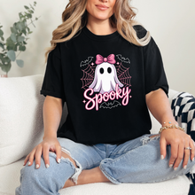 Load image into Gallery viewer, Wholesale Spooky Ghost Pink Graphic Tee - Black Tee
