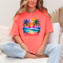 Load image into Gallery viewer, Wholesale Summer Soul Graphic Tee - CC Neon Red Orange Tee
