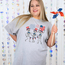 Load image into Gallery viewer, Wholesale American Skeletons Graphic Tee - Grey Tee
